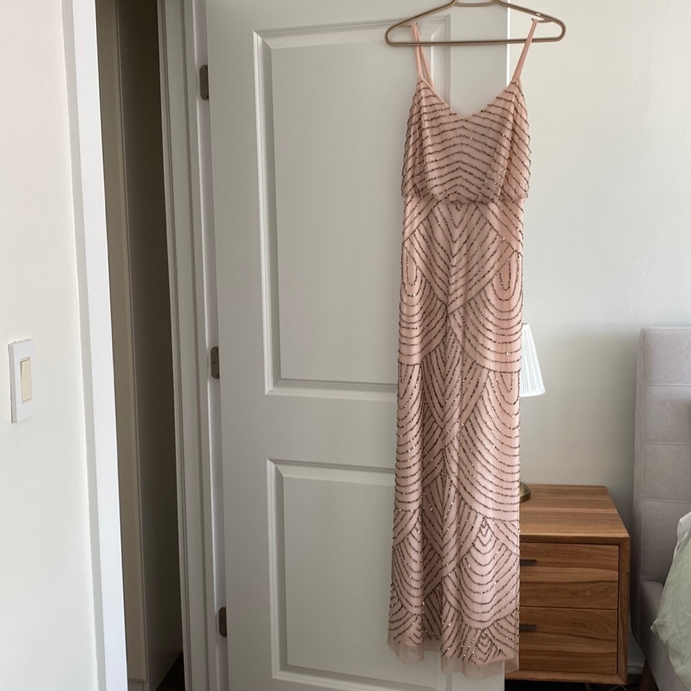 Adrianna Papell pink sequin dress